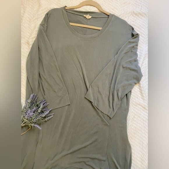 Pol Lightweight Sage Green Dress With Side Slit Size L - Picture 3 of 10